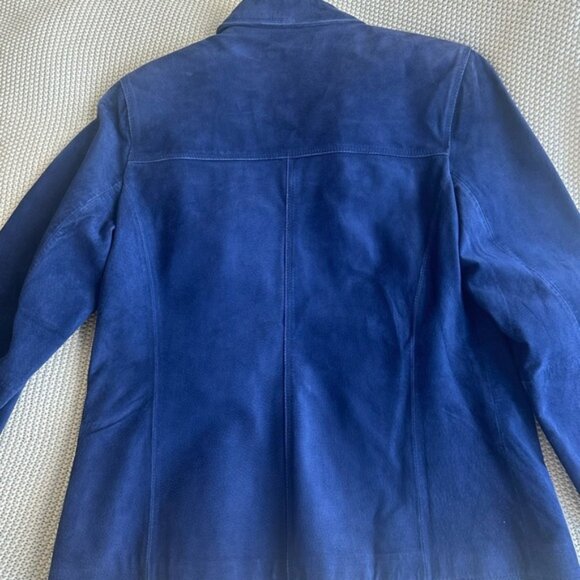 Vintage Royal Blue Suede Leather Jacket - Picture 5 of 7